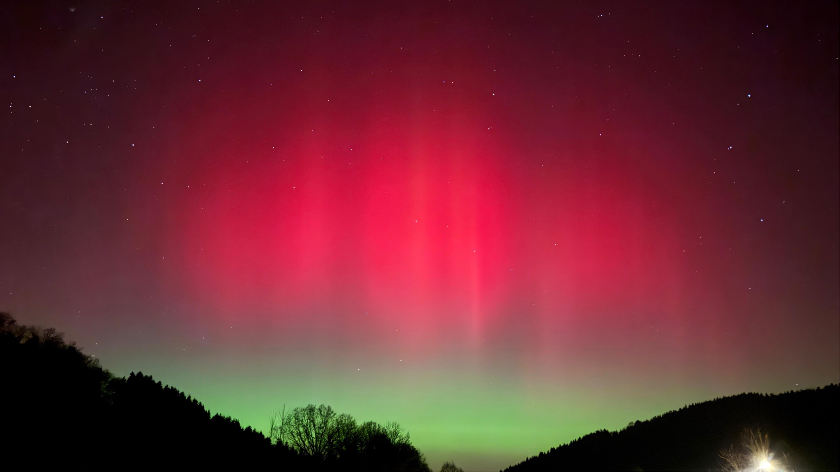 Polarlicht über Salwey, Blickrichtung Nord-West, ca. 23 Uhr